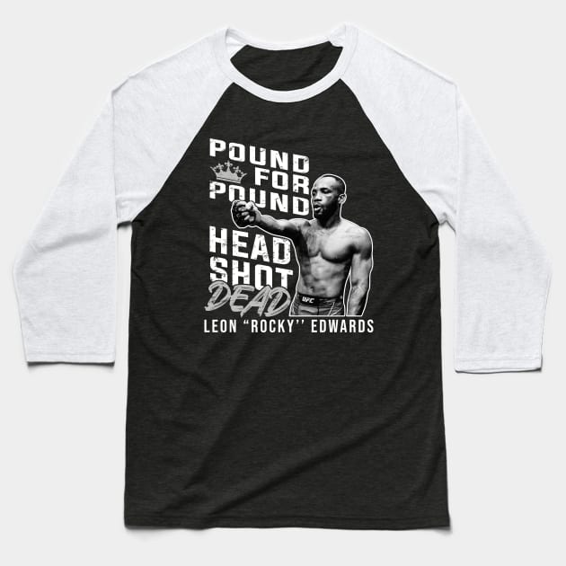 Leon Edwards Headshot Baseball T-Shirt by MMAMerch